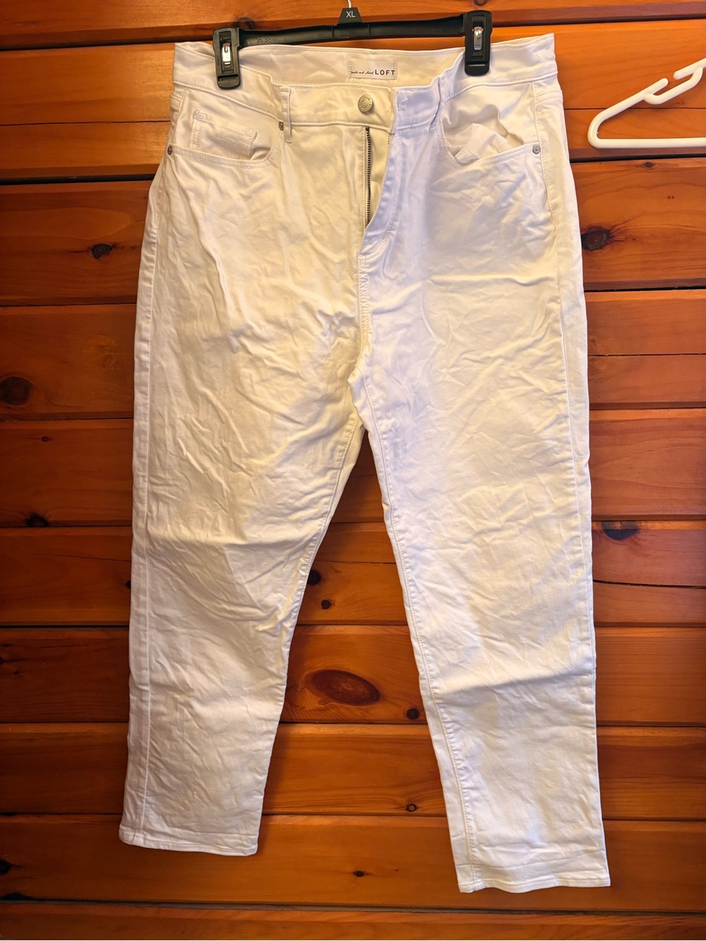 LOFT White “Girlfriend” Jeans